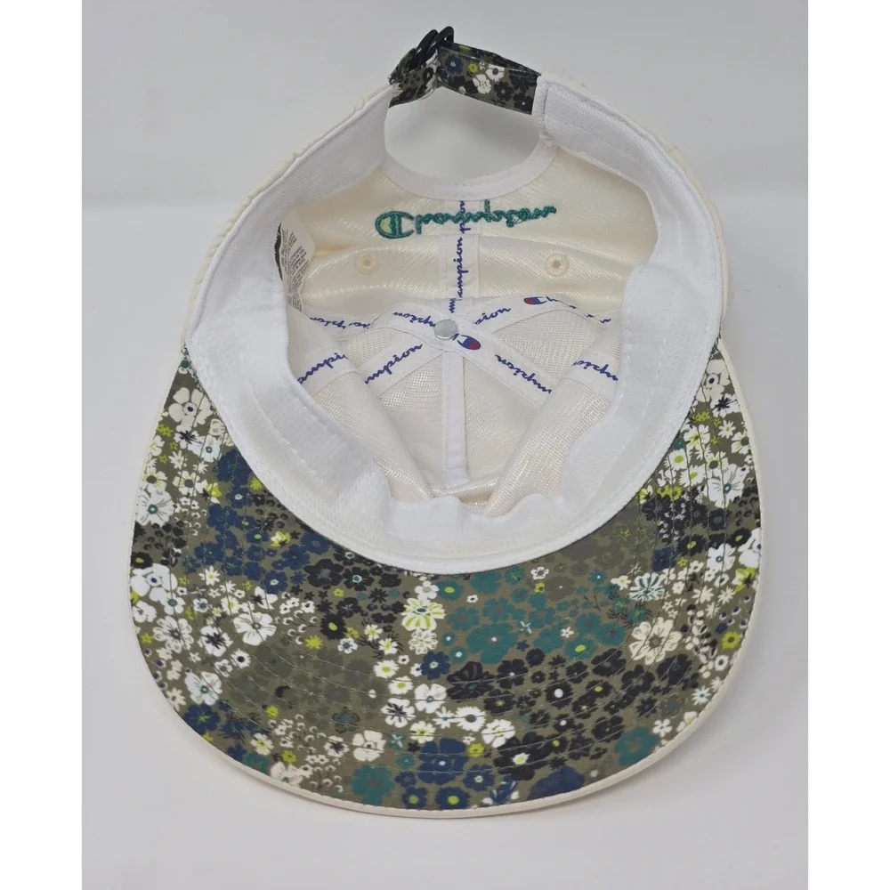Champion Baseball Cap Womens Cream Floral Underbrim Strapback Hat